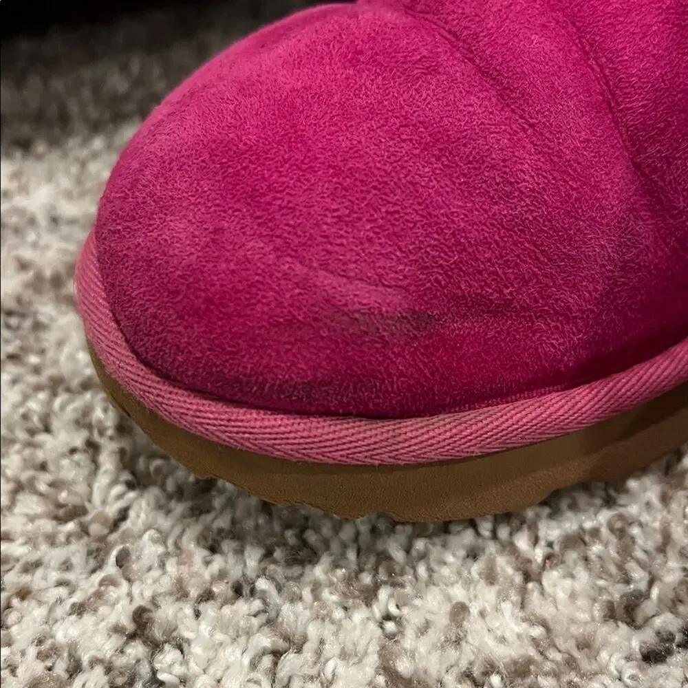UGG Kid's Fluff Mini Quilted Boots in Fuchsia / Pink